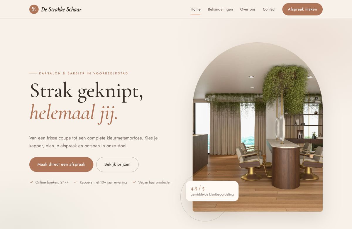 Kapsalon De Strakke Schaar — Voorbeeld 1