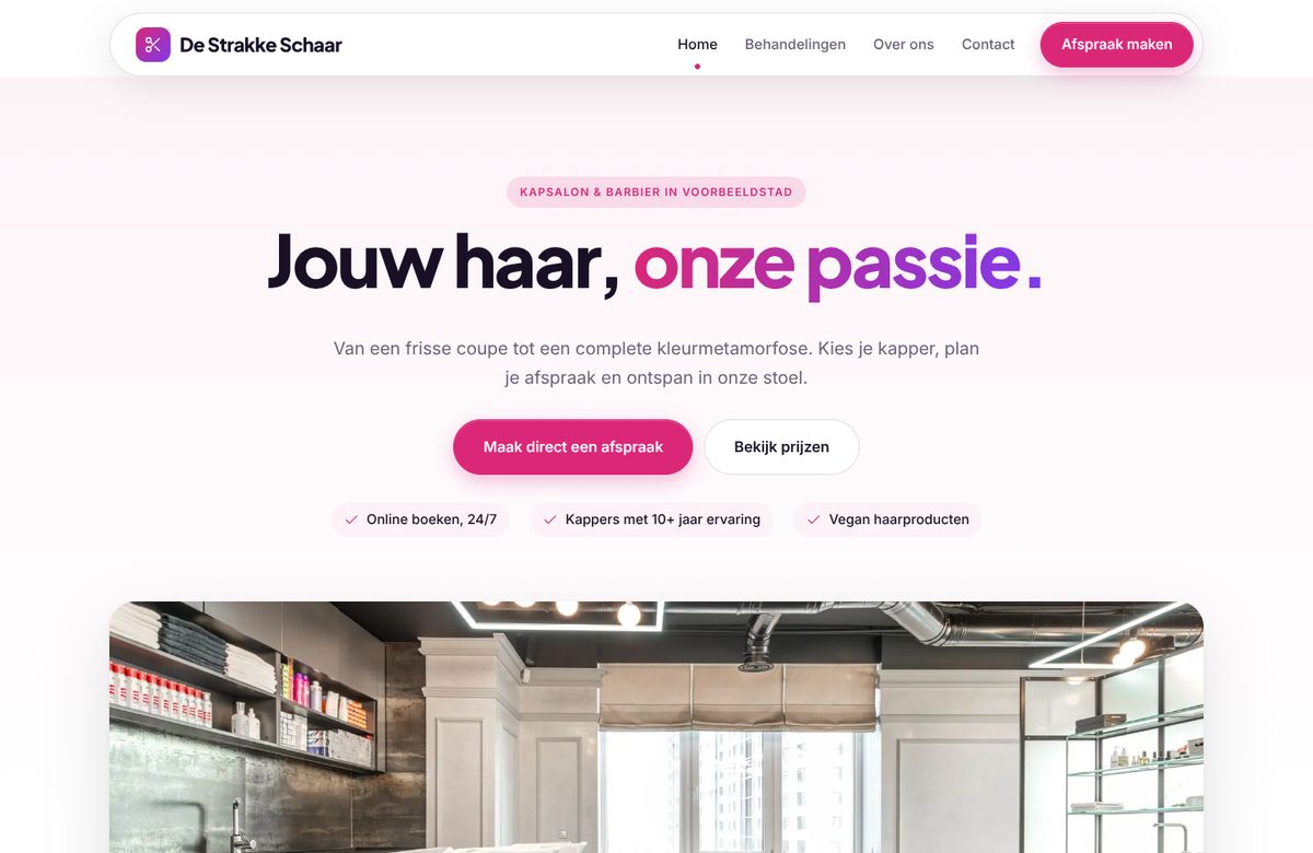 Kapsalon De Strakke Schaar — Voorbeeld 3