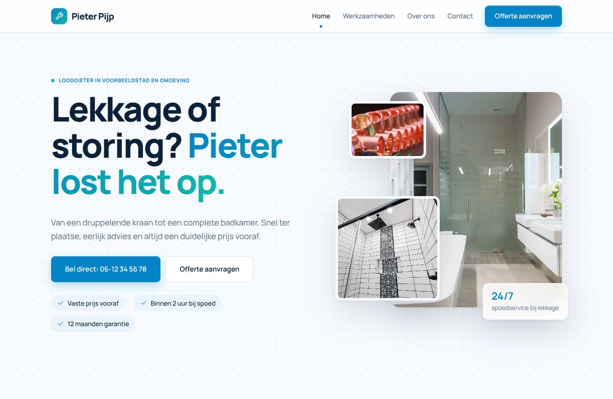 Loodgieter Pieter Pijp — Voorbeeld 3