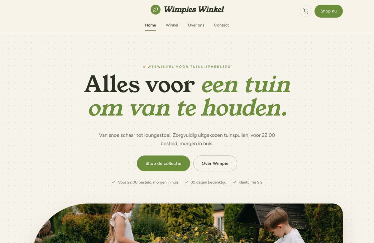Webshop Wimpies Winkel — Voorbeeld 1