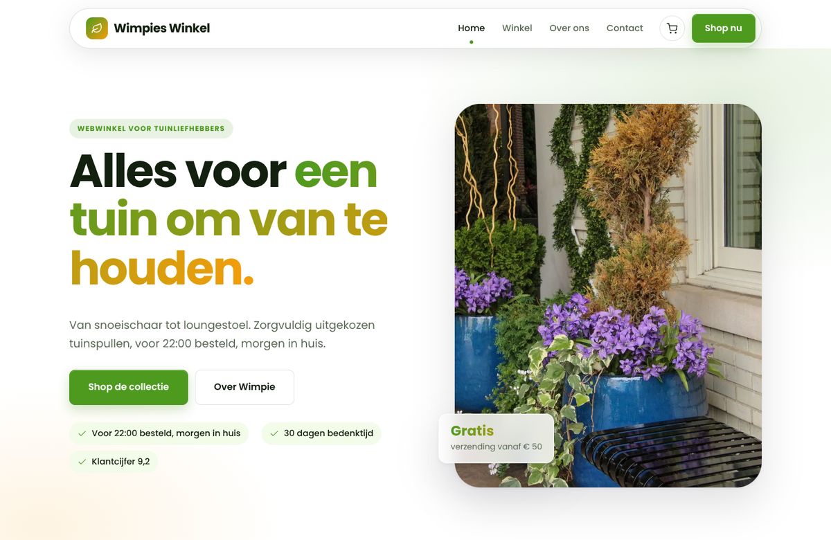 Webshop Wimpies Winkel — Voorbeeld 3
