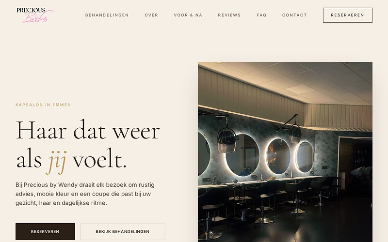 4 pagina website · Precious by Wendy