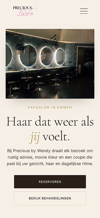 4 pagina website · Precious by Wendy